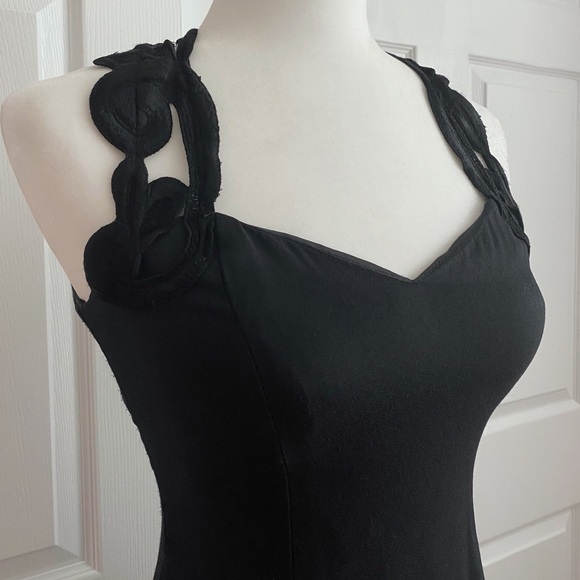 Gunne Sax Black Brocade Evening Gown Prom Dress - Picture 3 of 8